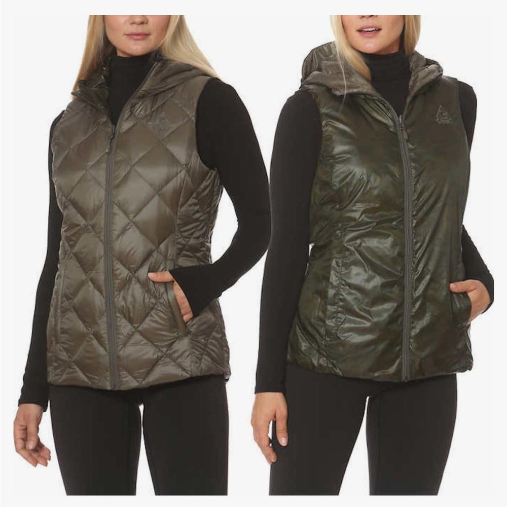 Gerry Women's Reversible Hooded Down Vest - Medium - Cypress/Camo - Picture 4 of 6